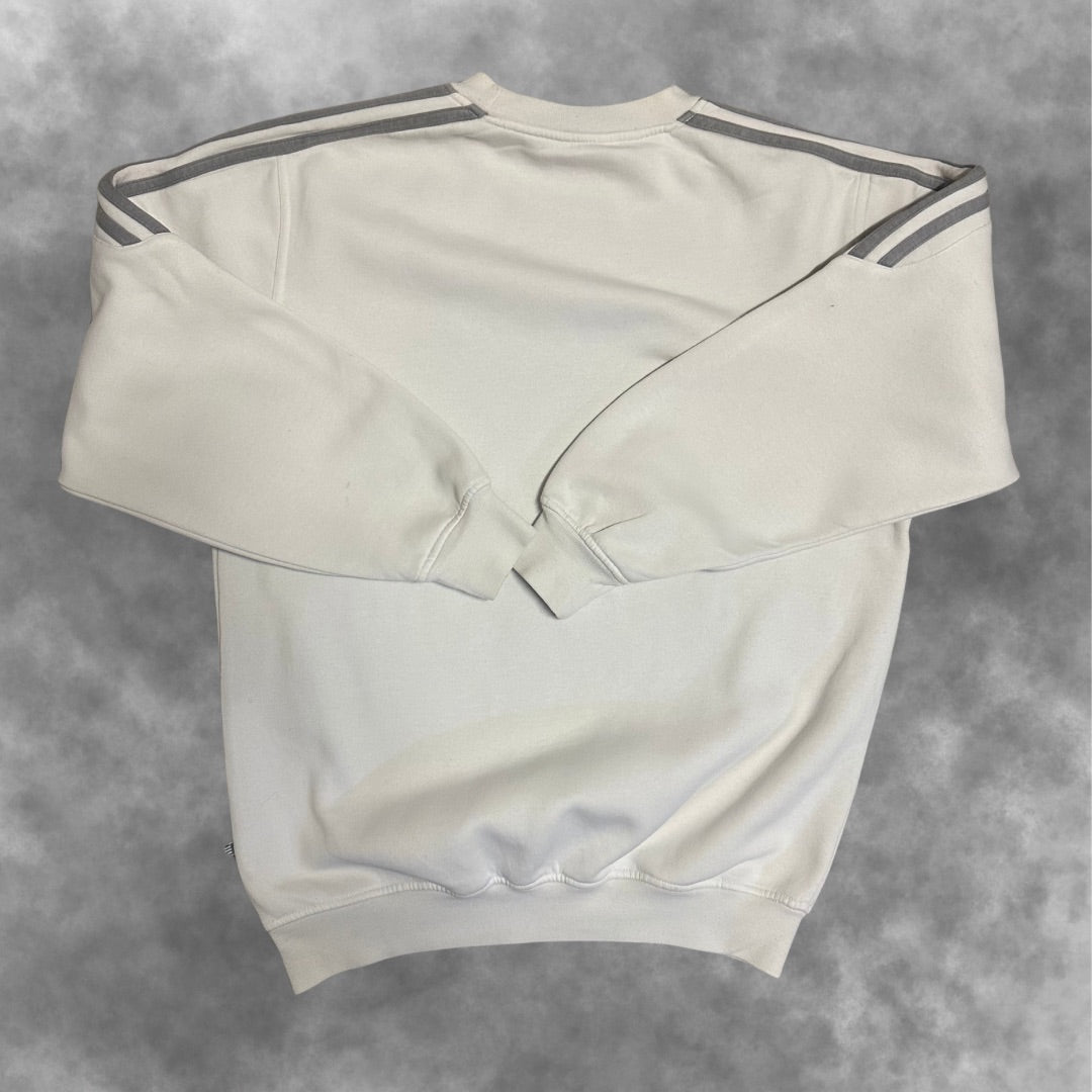 Sweat Adidas Vintage Blanc – Triple Bandes Iconiques