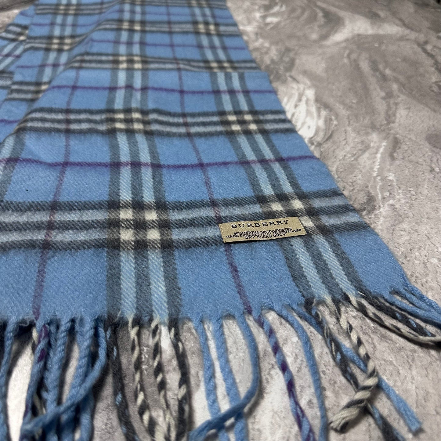 Écharpe Burberry Bleu Ciel