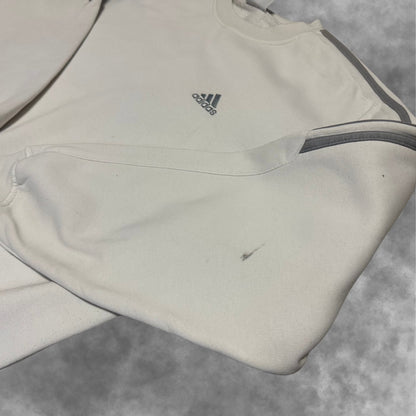 Sweat Adidas Vintage Blanc – Triple Bandes Iconiques