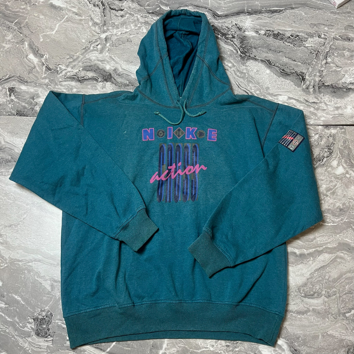 Vue de face sweat à capuche Nike Sportswear bleu canard