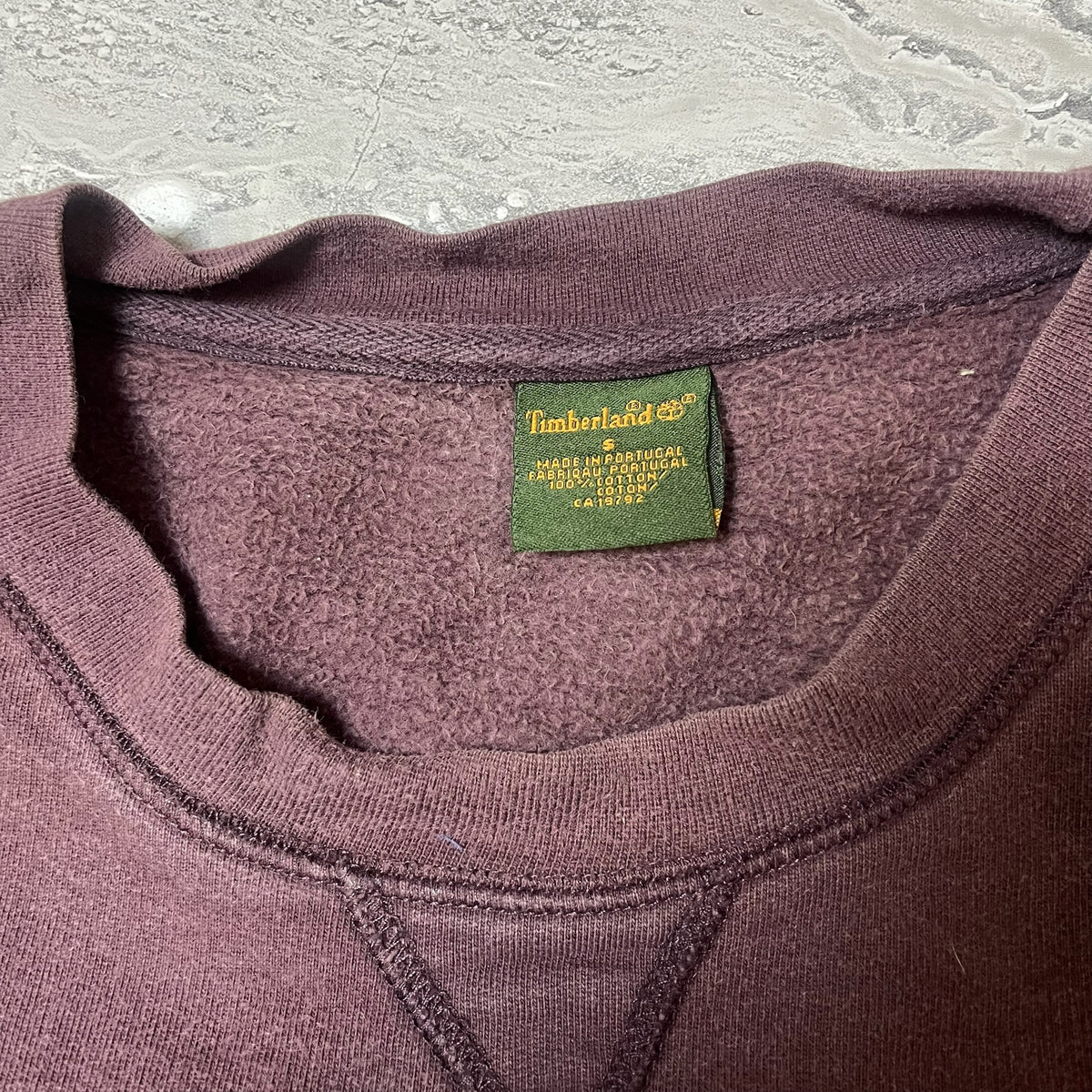 Étiquette Timberland taille S en coton dans sweat bordeaux
