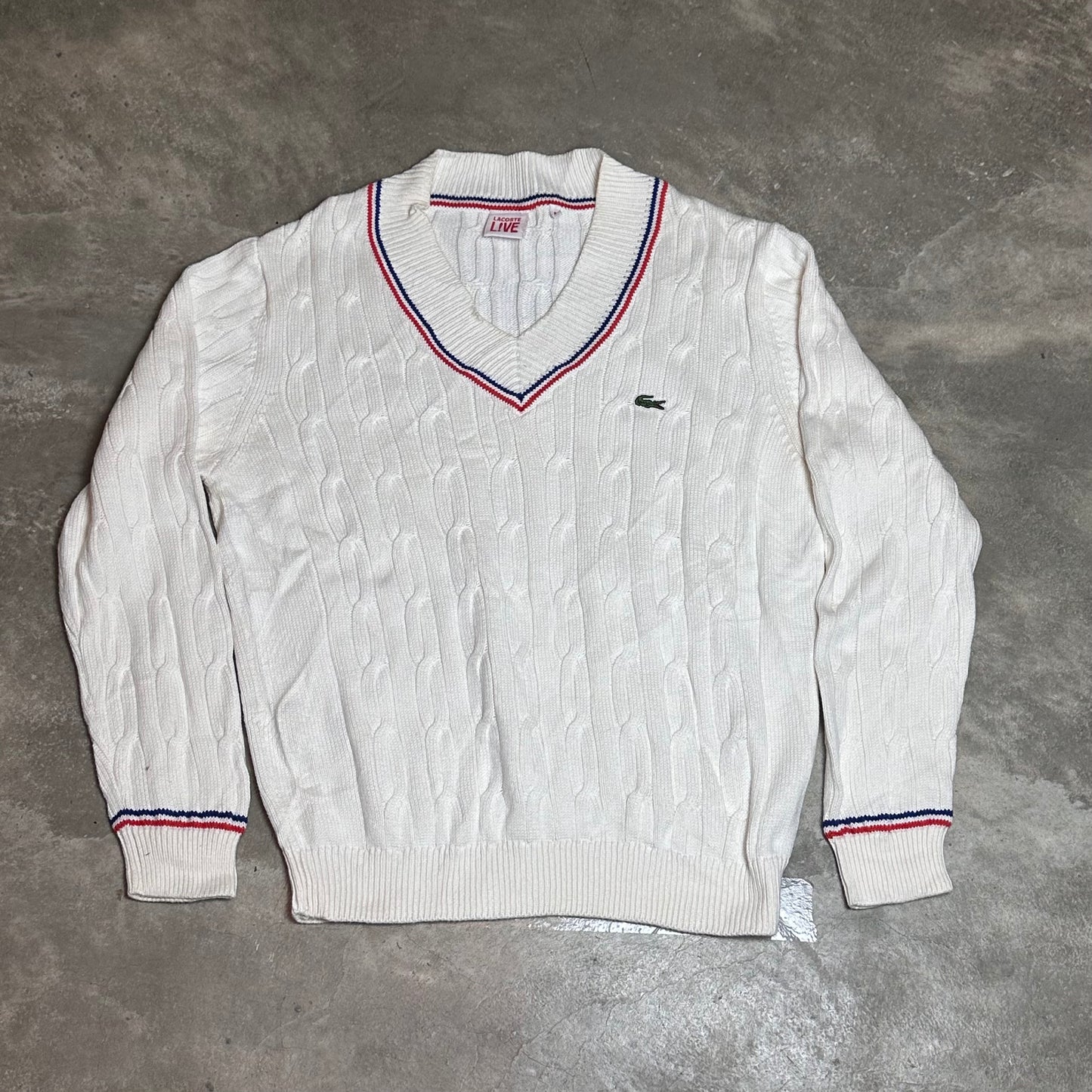 Pull Lacoste col V torsadé – Taille L