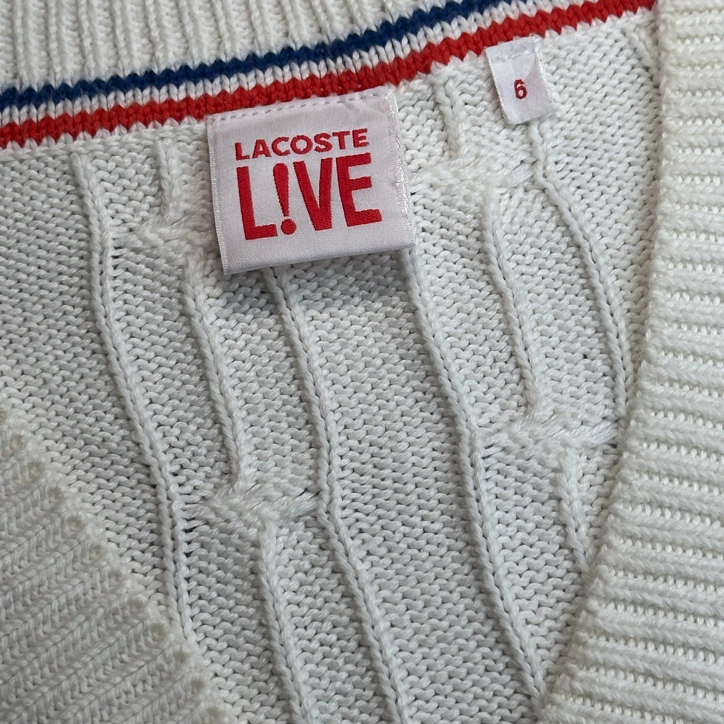 Pull Lacoste col V torsadé – Taille L