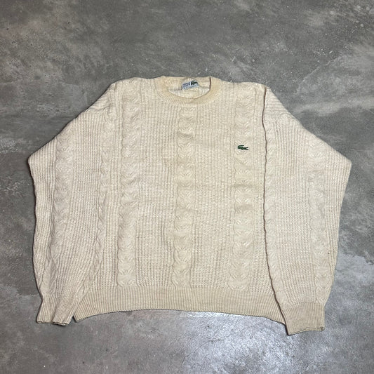 Lacoste Zopfstrickpullover – Größe XL