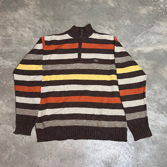 Lacoste Pullover mit halbem Reißverschluss – Größe XXL