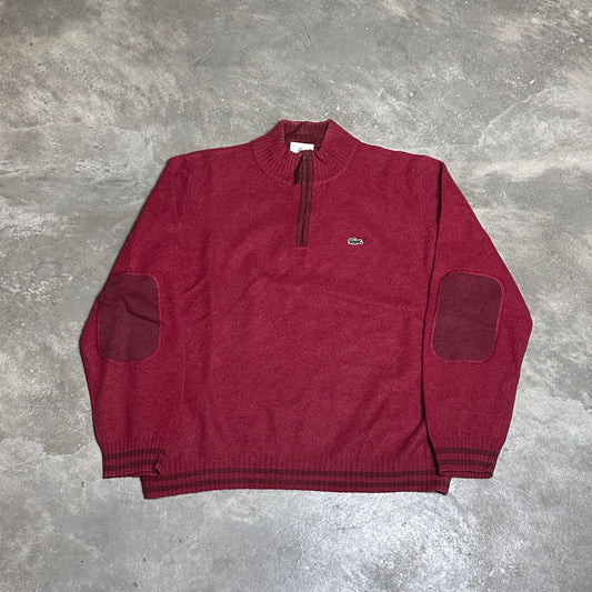Lacoste Wollpullover mit halbem Reißverschluss – Größe L