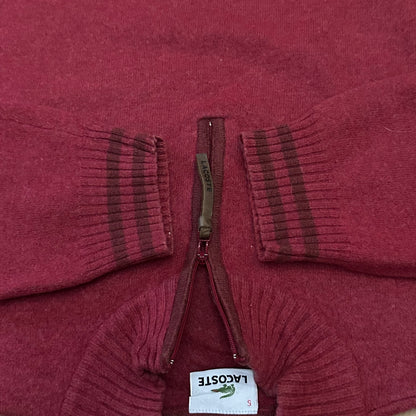 Lacoste Wollpullover mit halbem Reißverschluss – Größe L