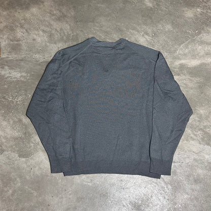 Lacoste V-Ausschnitt-Strickpullover – Größe L