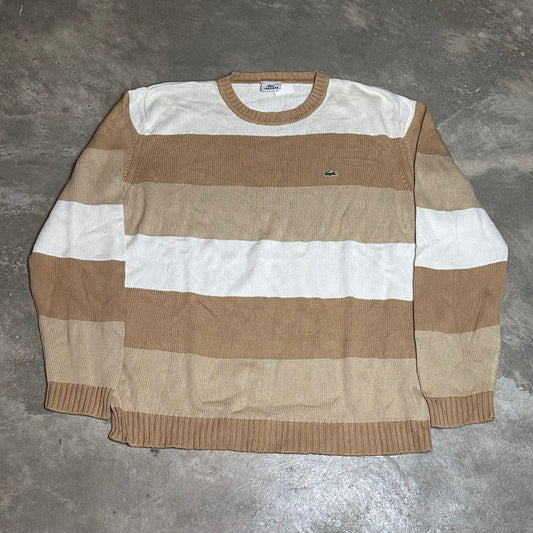 Gestreifter Lacoste-Pullover – Größe XL