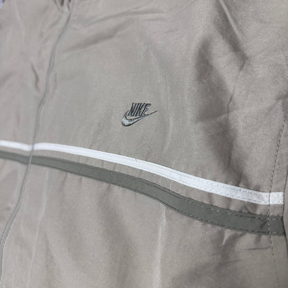 Beige Nike Jacke im 2000er-Jahre-Stil – Größe L