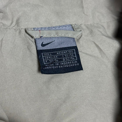 Beige Nike Jacke im 2000er-Jahre-Stil – Größe L