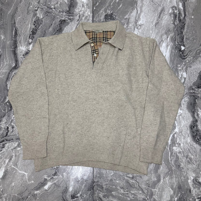 Burberry Polo-Pullover mit Knopfleiste – Größe XL