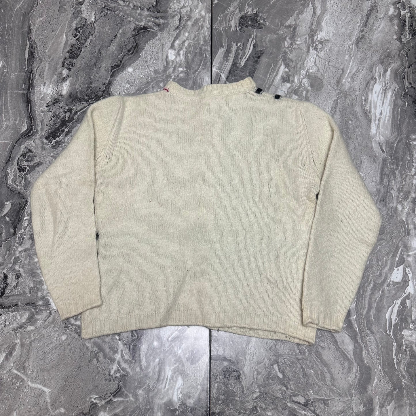 Pull col rond motif Burberry – Taille XL Femme
