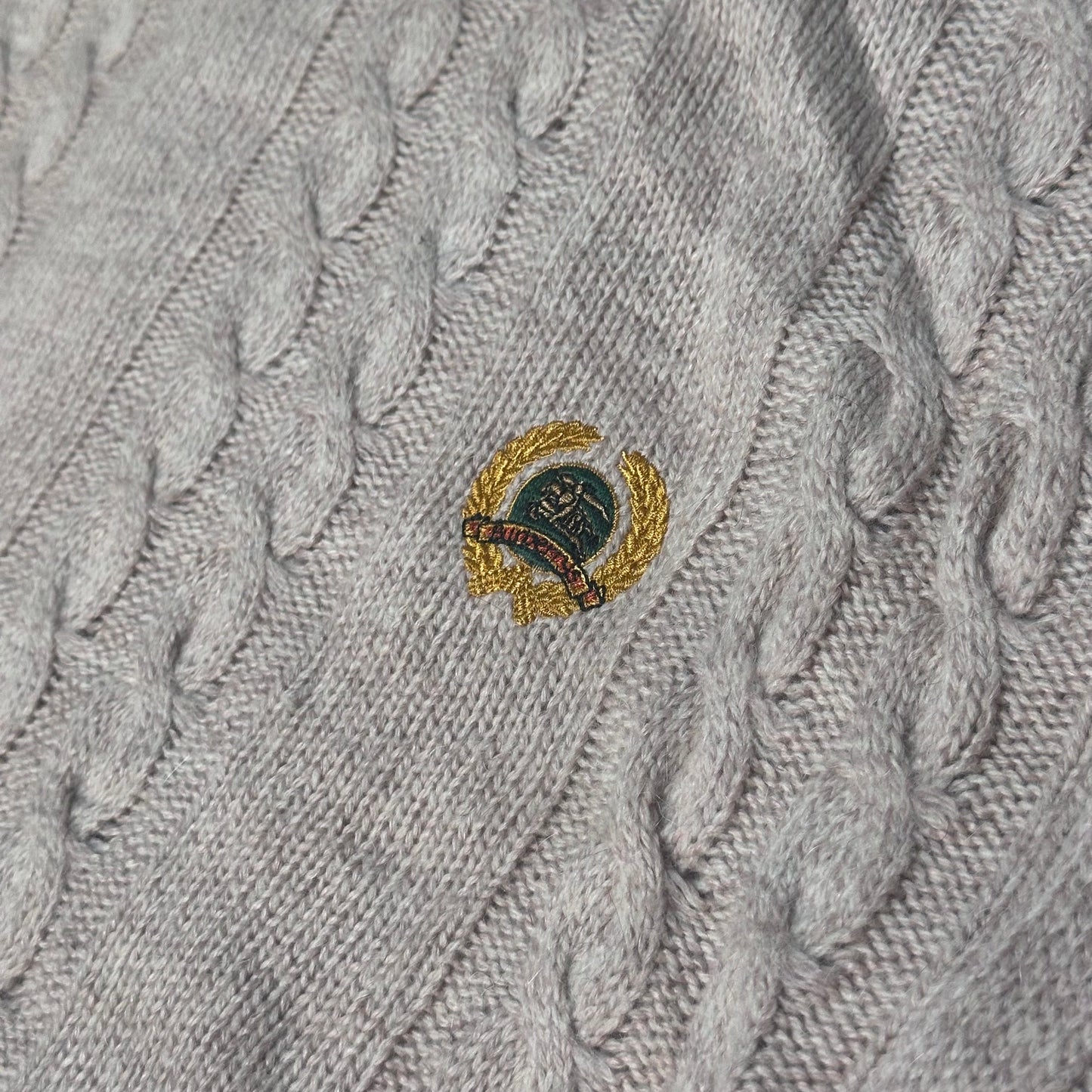 Pull Burberrys torsadé avec écusson brodé – Taille L