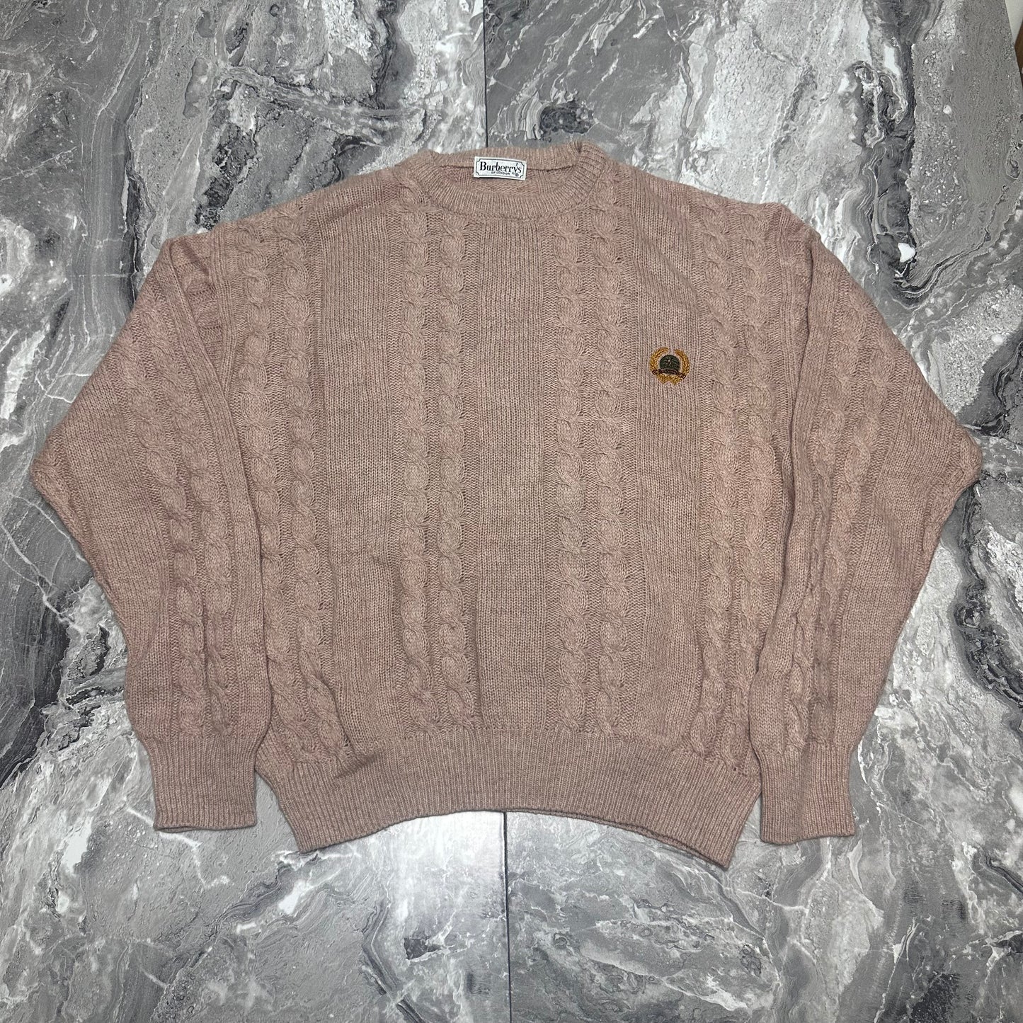 Pull Burberrys torsadé avec écusson brodé – Taille L