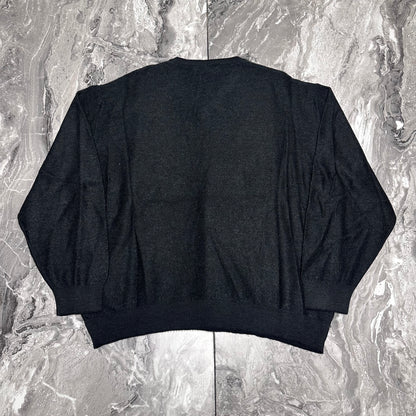 Schwarzer Burberry-Pullover mit V-Ausschnitt – Größe L