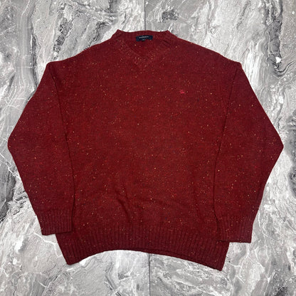 Pull col V Burberry Rouge – Taille M