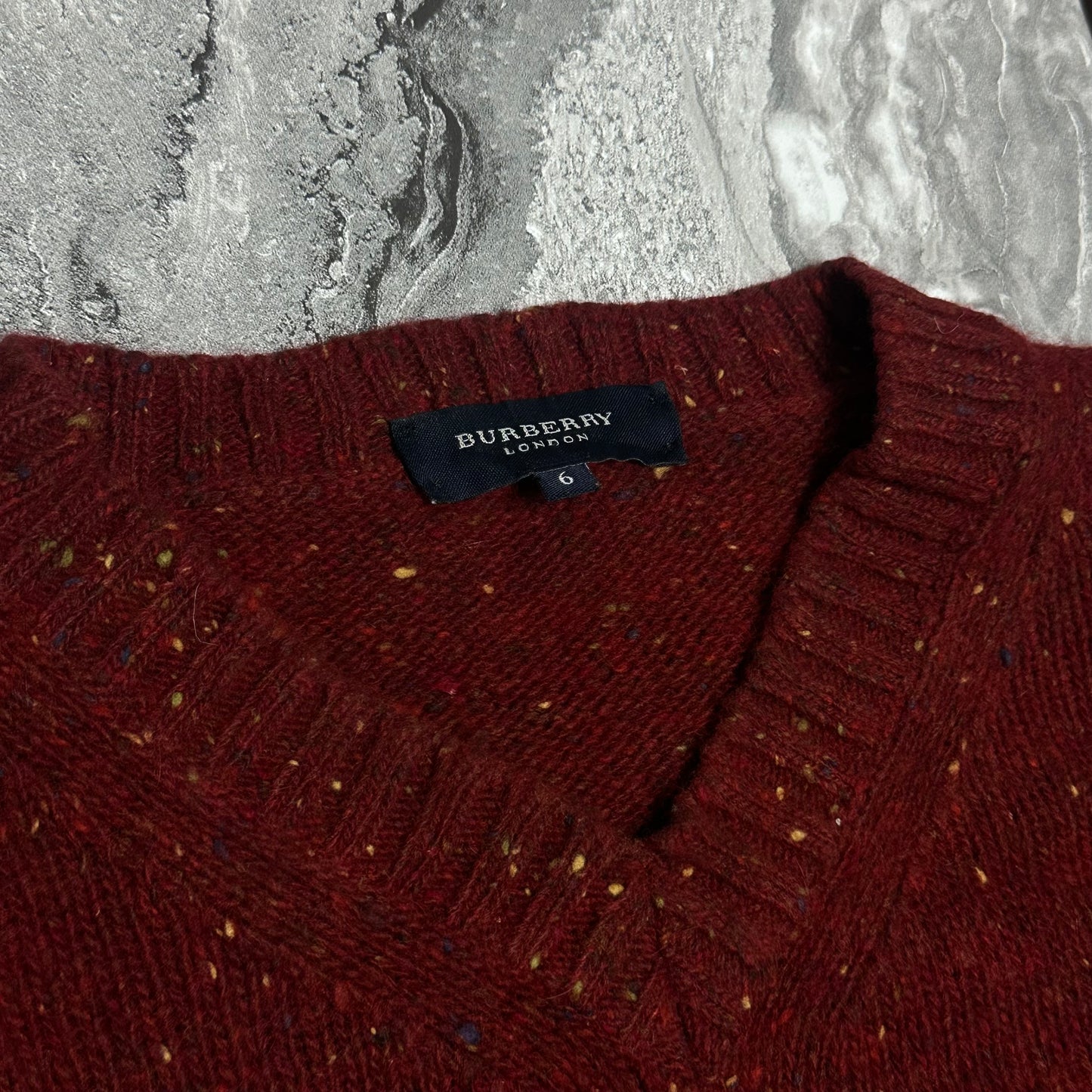Pull col V Burberry Rouge – Taille M