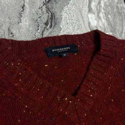 Pull col V Burberry Rouge – Taille M