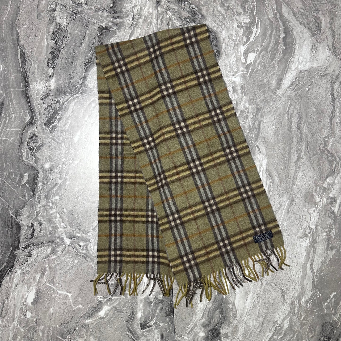 Écharpe Burberrys Vert Olive Tartan