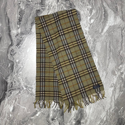 Écharpe Burberrys Vert Olive Tartan