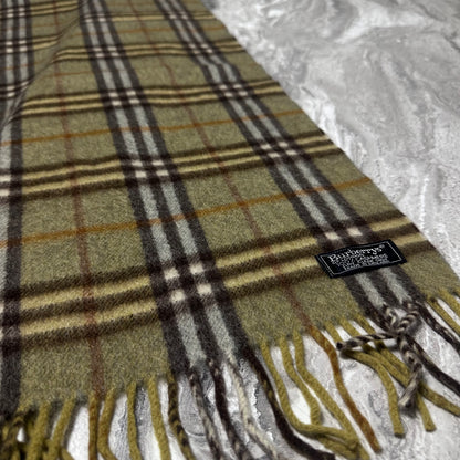 Écharpe Burberrys Vert Olive Tartan