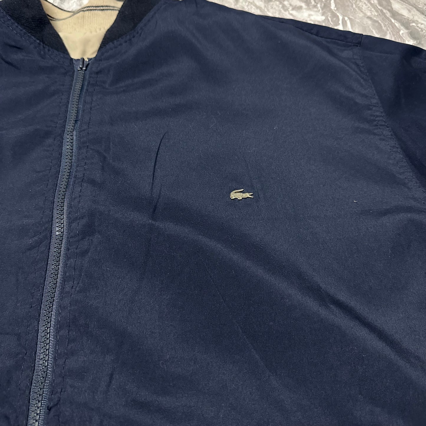 Veste Lacoste Réversible Beige/Marine – Taille XL