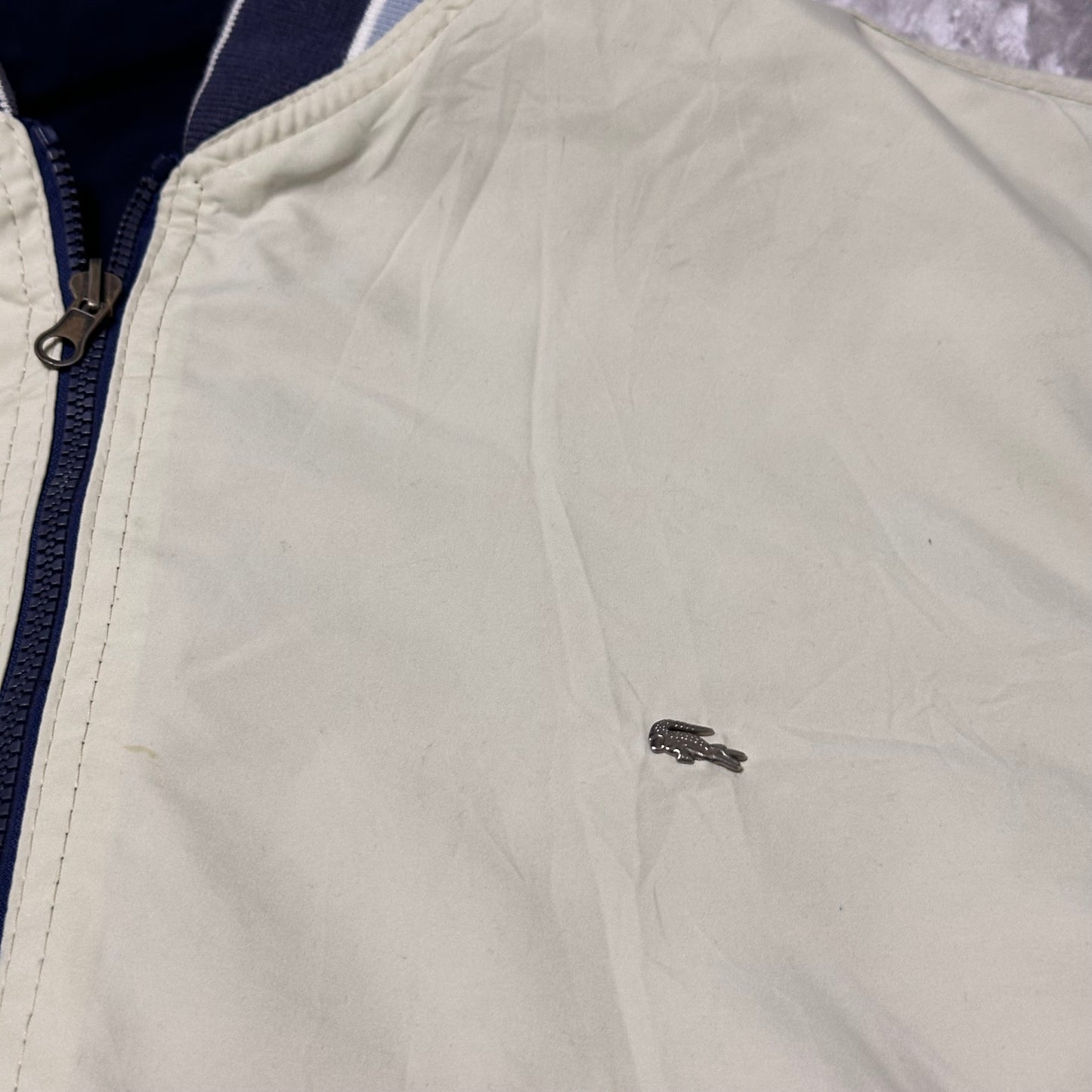 Veste Lacoste Réversible Beige / Marine – Taille L