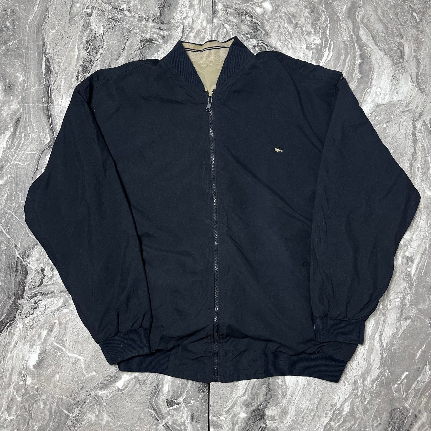 Veste Lacoste Réversible Beige / Noir – Taille XL
