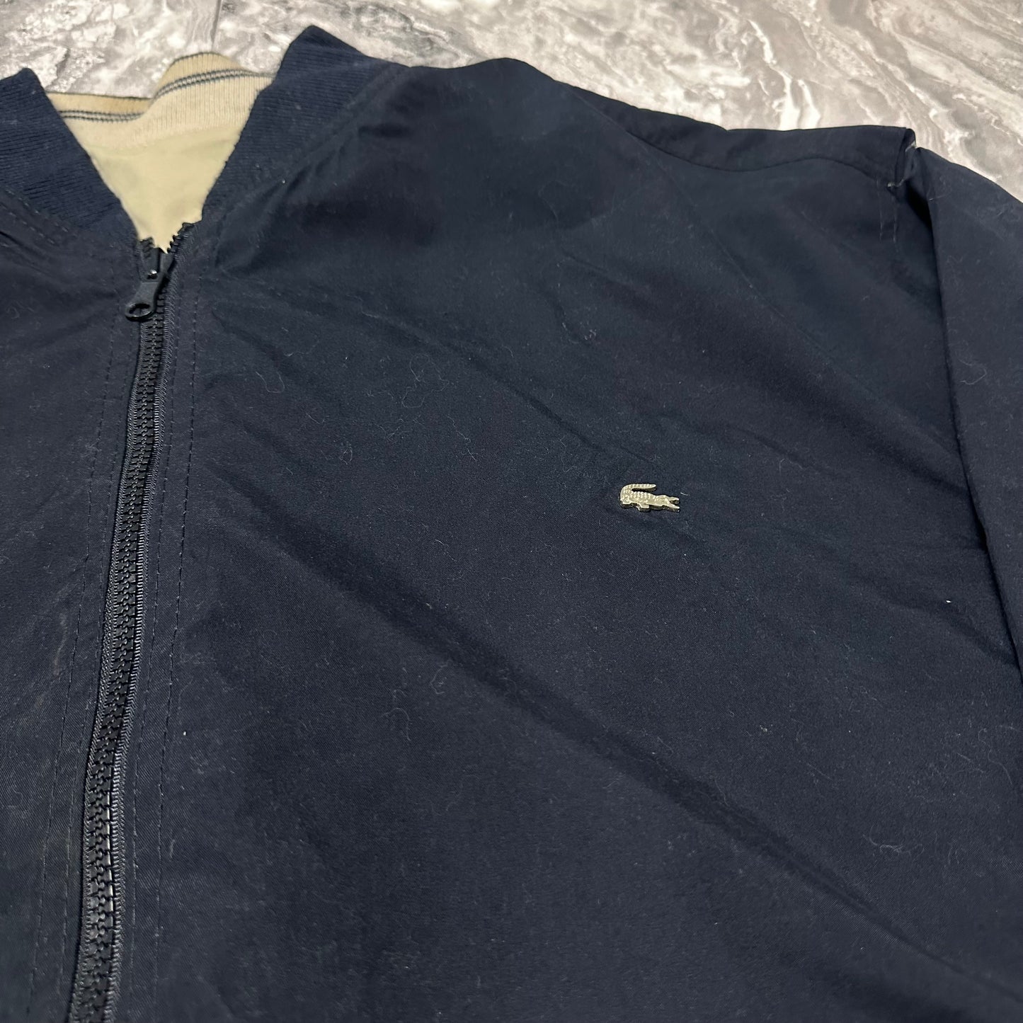 Veste Lacoste Réversible Beige / Noir – Taille XL