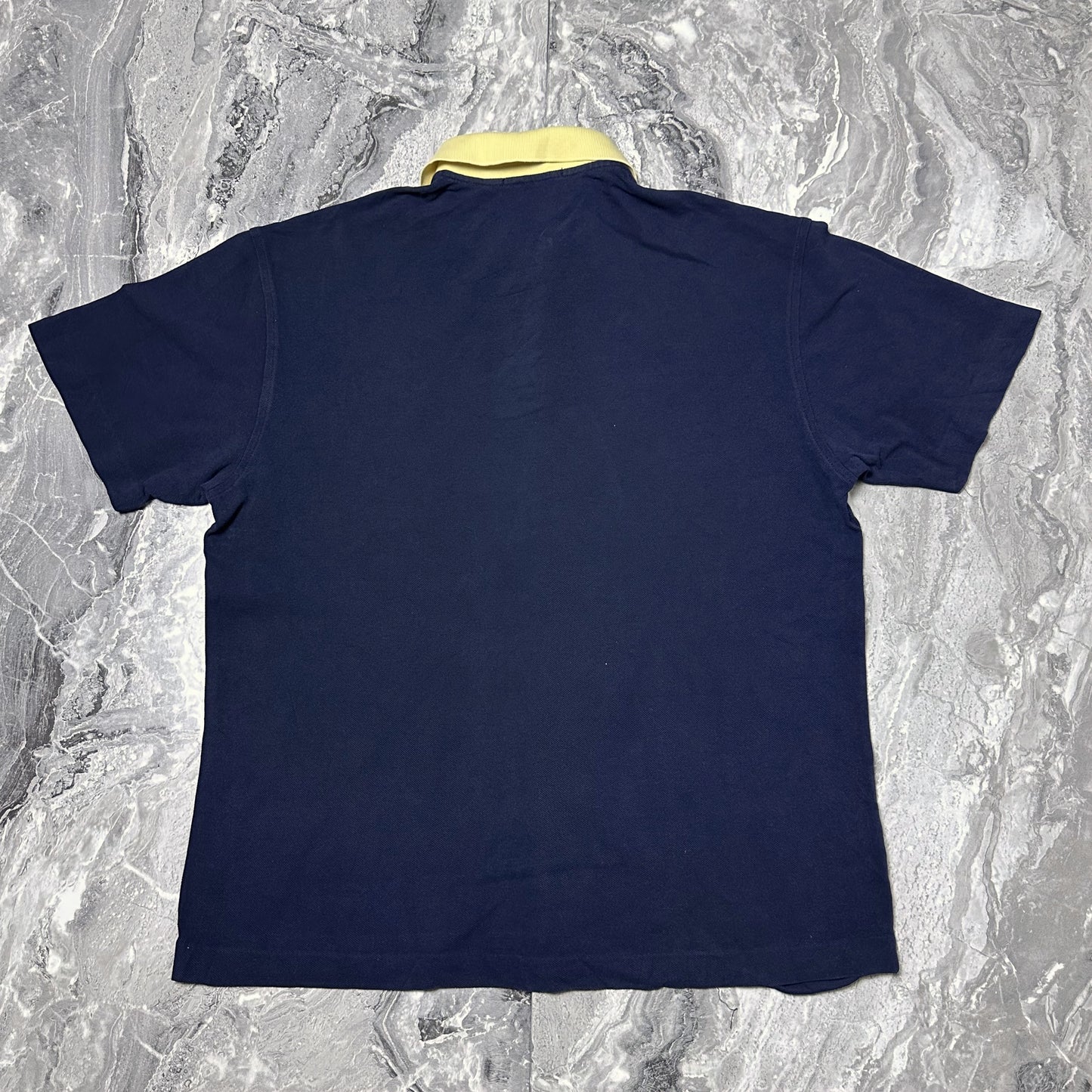 Polo bleu marine col jaune Burberrys of London – Taille XL