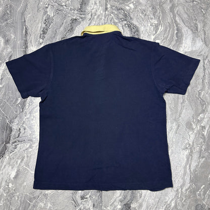 Polo bleu marine col jaune Burberrys of London – Taille XL