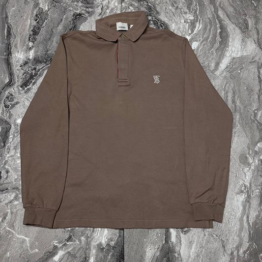 Polo manches longues taupe Burberry  – Taille M