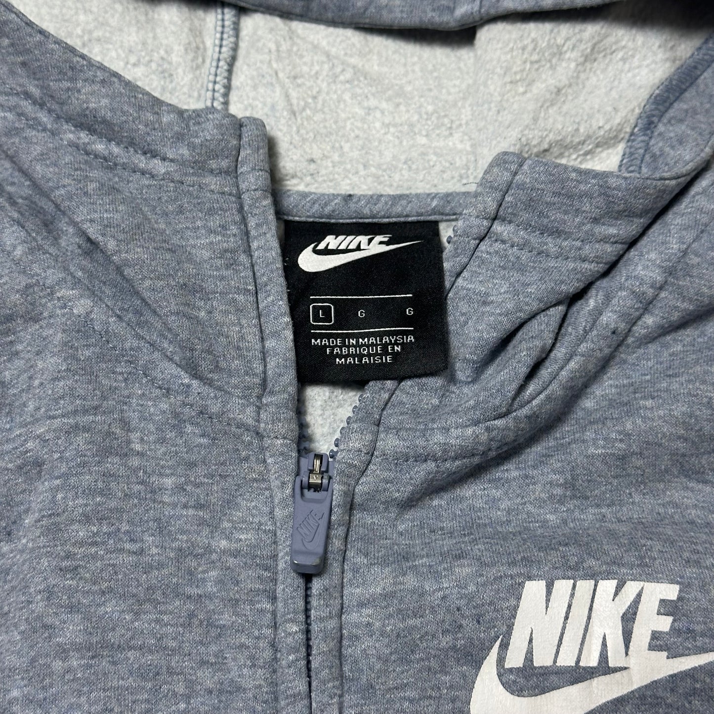 Sweat à capuche zippé gris Nike – Taille L