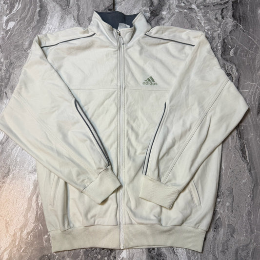 Veste Adidas blanche et grise vue de face